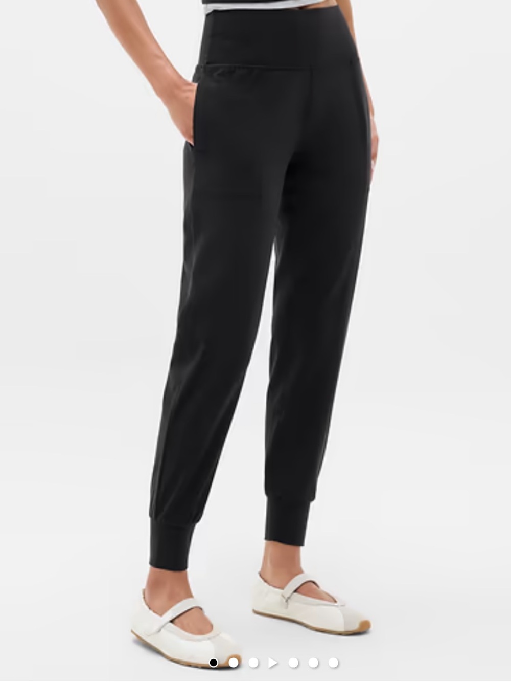 Athleta Salutation Rib Jogger in Black High Rise Size Medium